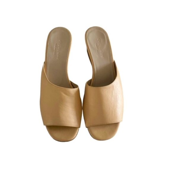 Everlane The Wedge Leather Sandal in Apricot 8.5 - Picture 2 of 7